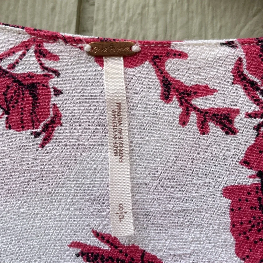 Free People French Quarter Ruffled Mini Wrap Dress Size small Red white Fairycor - Picture 5 of 13